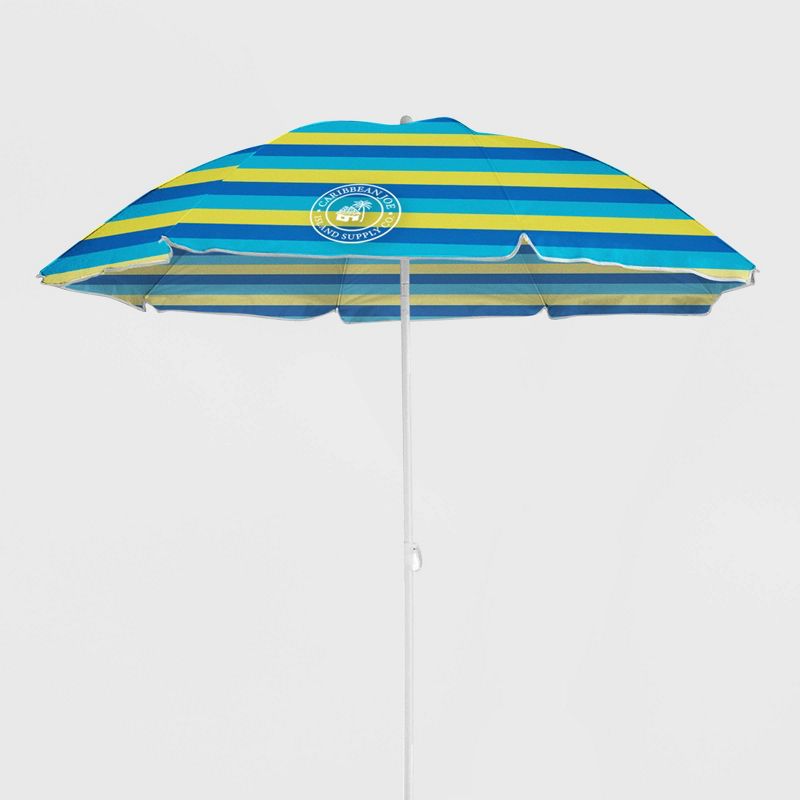 Caribbean Joe Outdoor Beach Stick Umbrella - Blue/ Yellow