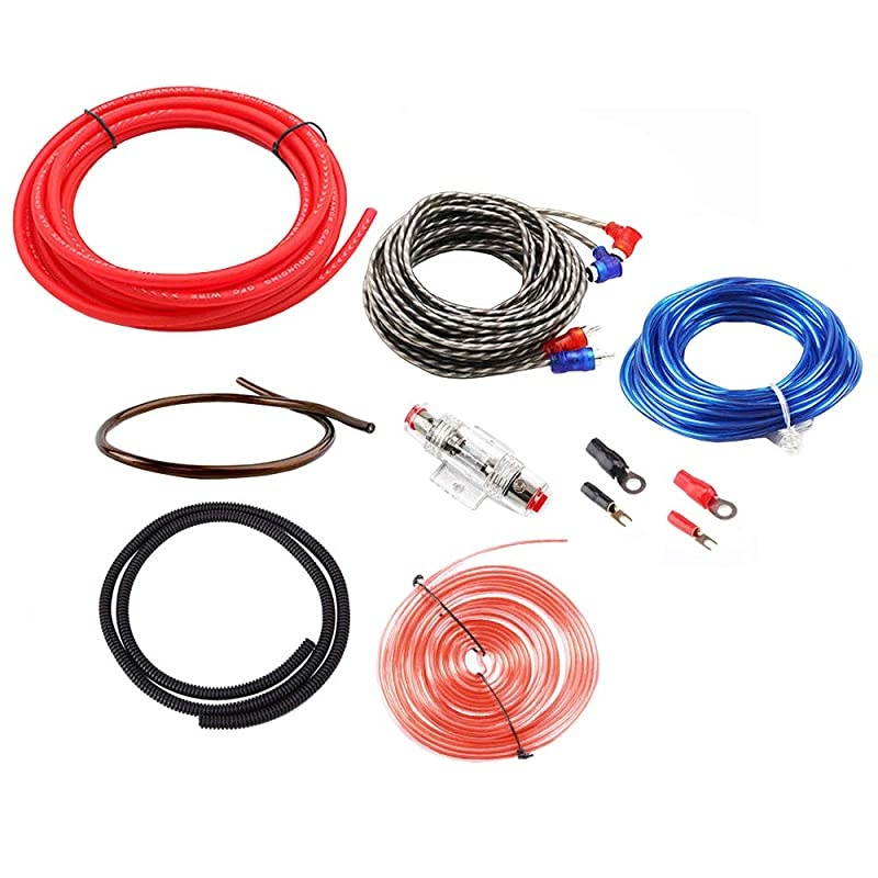 Car Amplifier Wiring Kit Audio Subwoofer AMP RCA Power Cable AGU FUSE 8 Gauge GA AWG Wire Install Connector Holder Automotive Van
