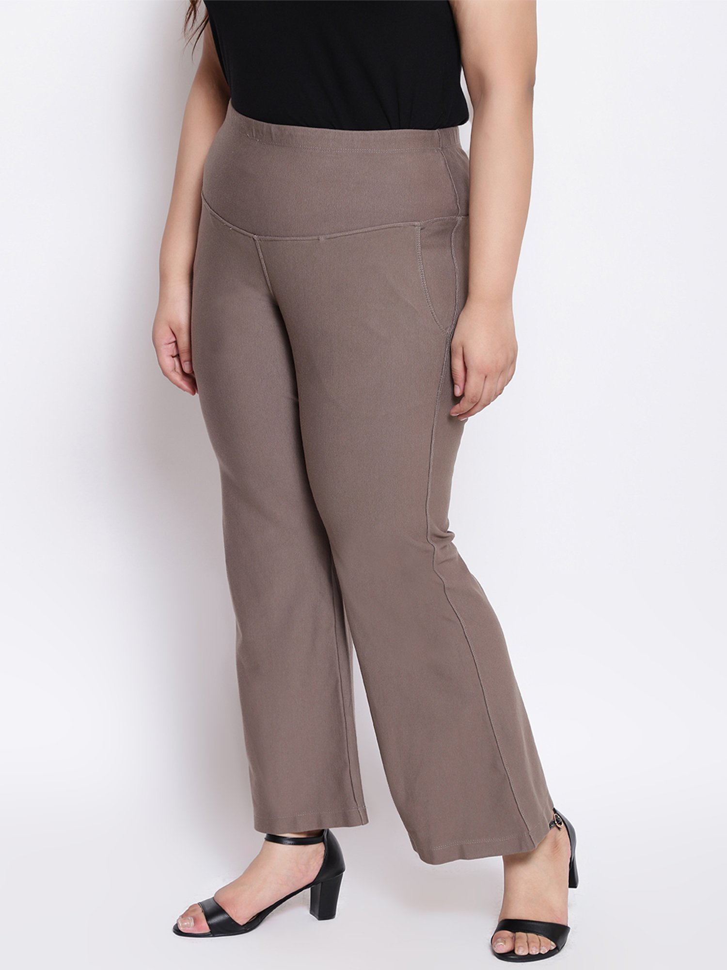 Amydus Brown Mid Rise Pants