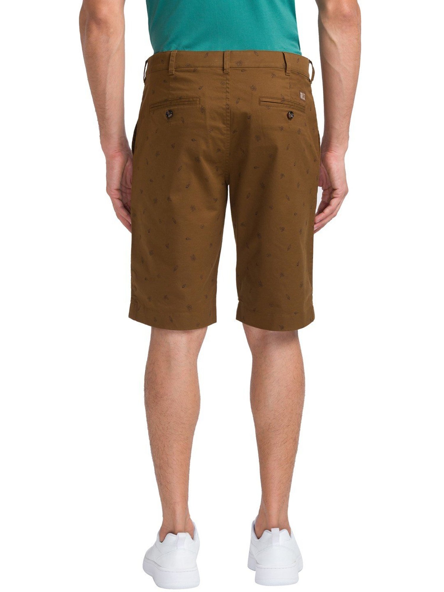 ColorPlus Brown Contemporary Fit Printed Shorts