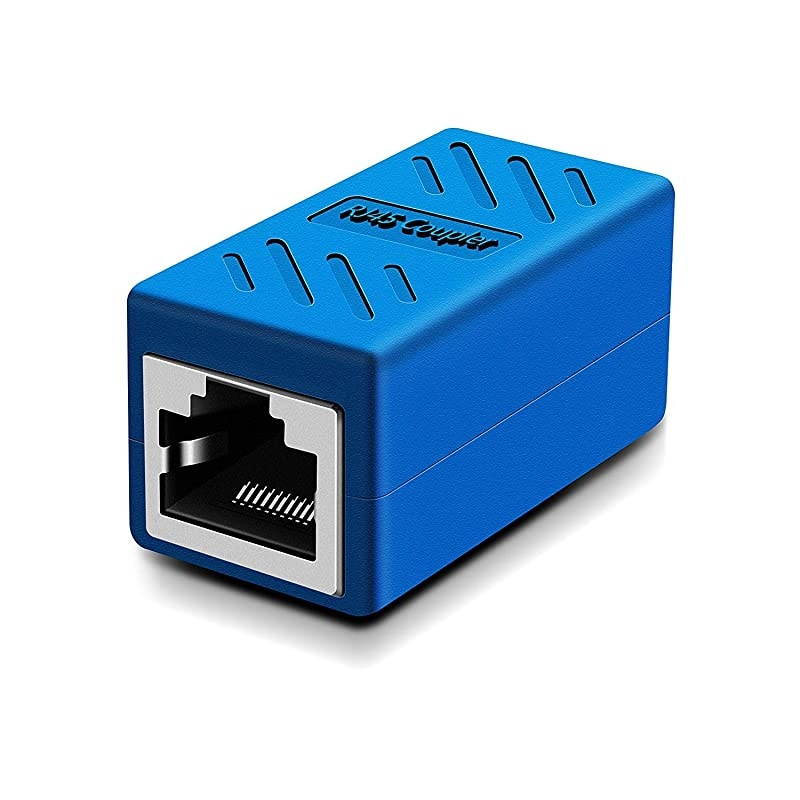 Ethernet Cable ExtenderRJ45 Coupler Extender Connector Ethernet Coupler Female to Female Blue 10 Pack