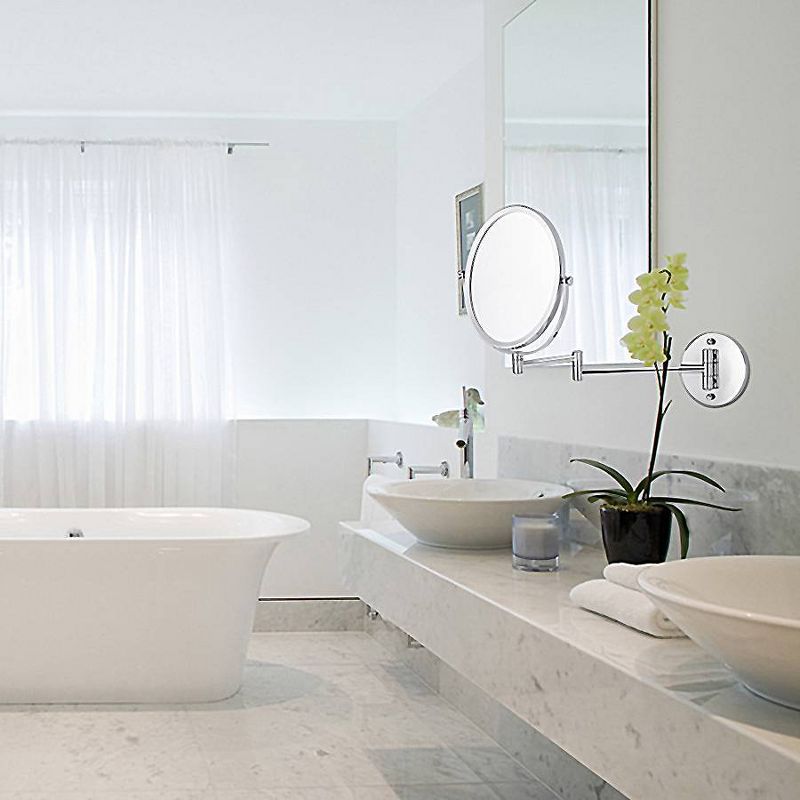 16.95" Oval Wall Mount Magnifying Mirror Chrome - American Imaginations