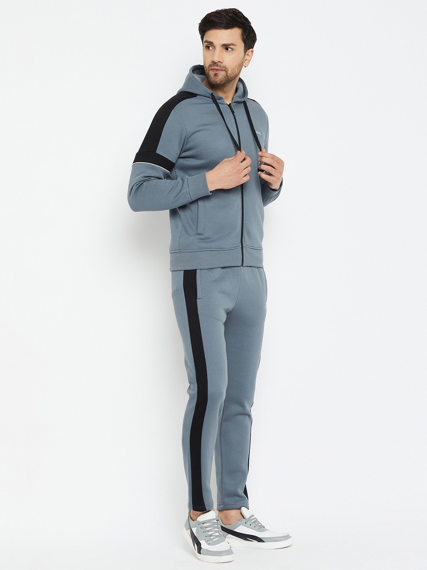 Okane Blue Regular Fit Colour Block Tracksuit