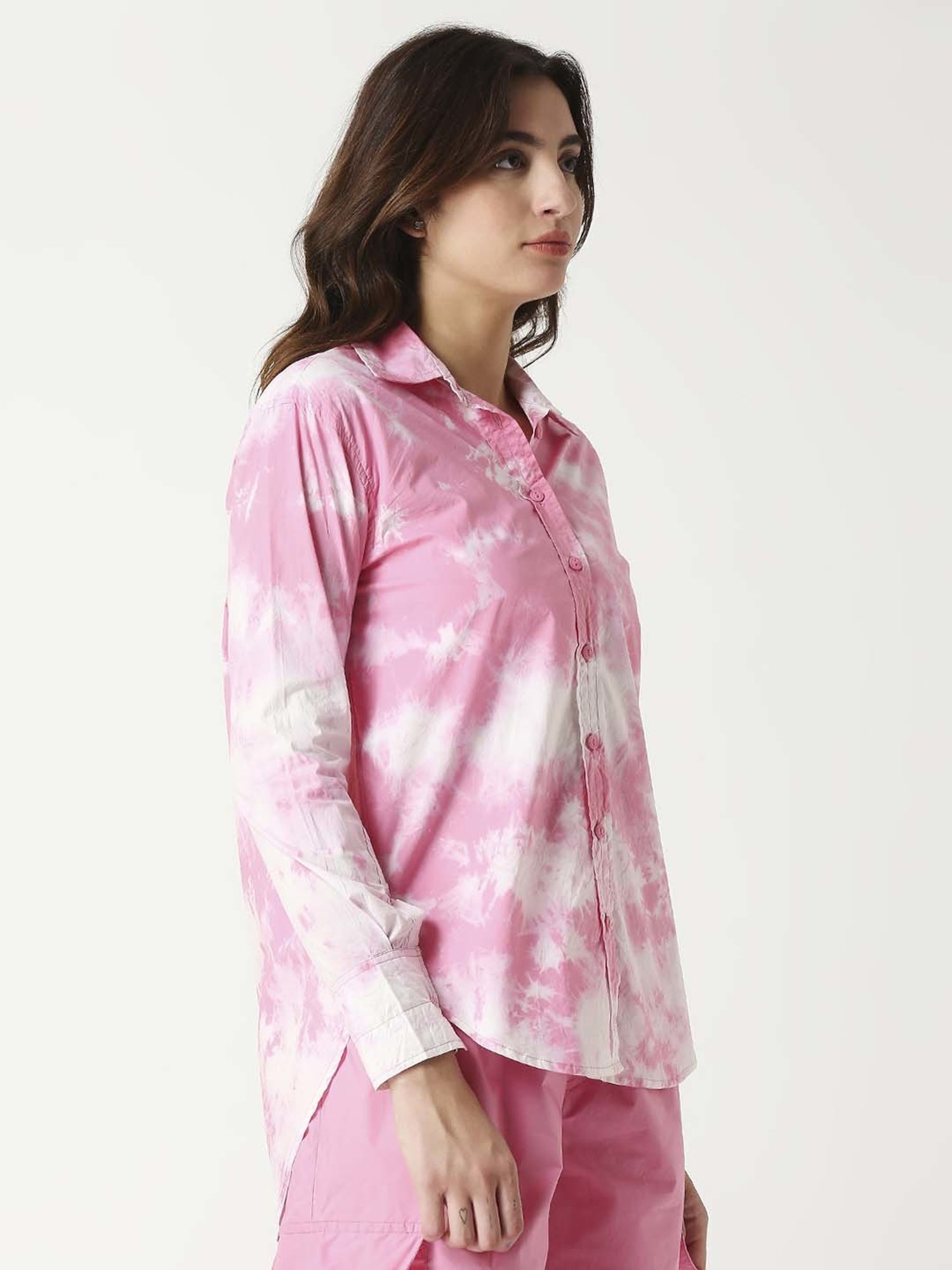 Remanika Pink Cotton Tie & Dye Shirt