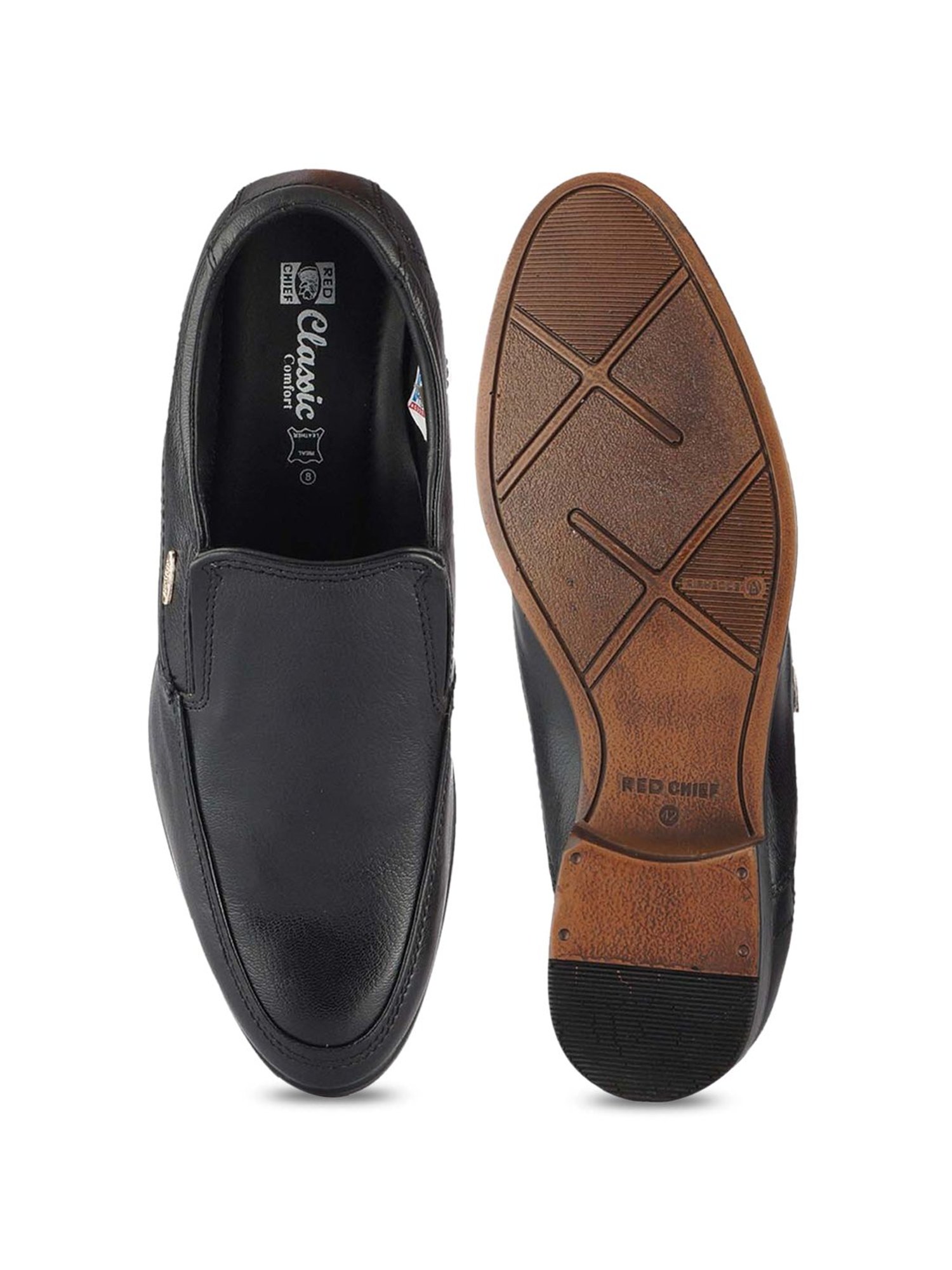 Red Chief Men's Black Formal Slip-Ons