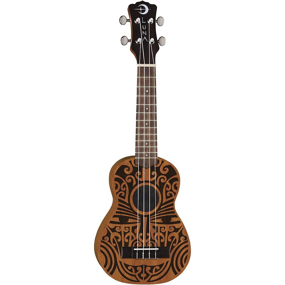 Luna Guitars Uke Tribal Mahogany Soprano Ukulele