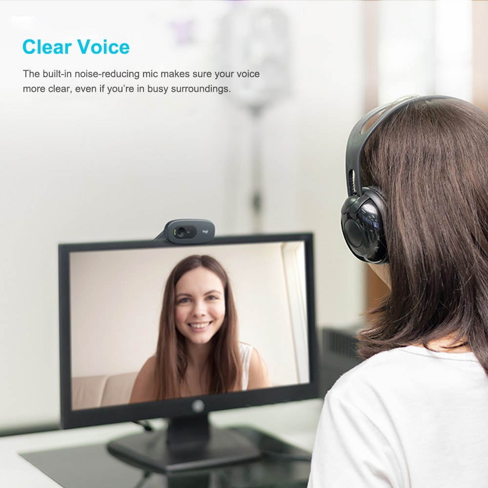 Logitech C270 HD 720p Widescreen Video Webcam Computer Laptop PC Camera for Video Calling and Recording