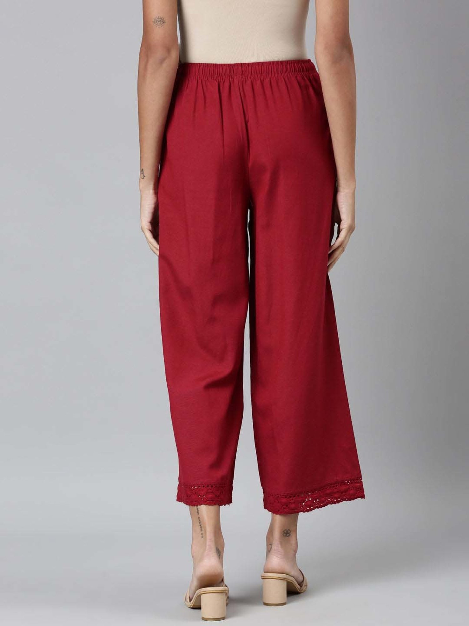 Go Colors! Maroon Linen Palazzos