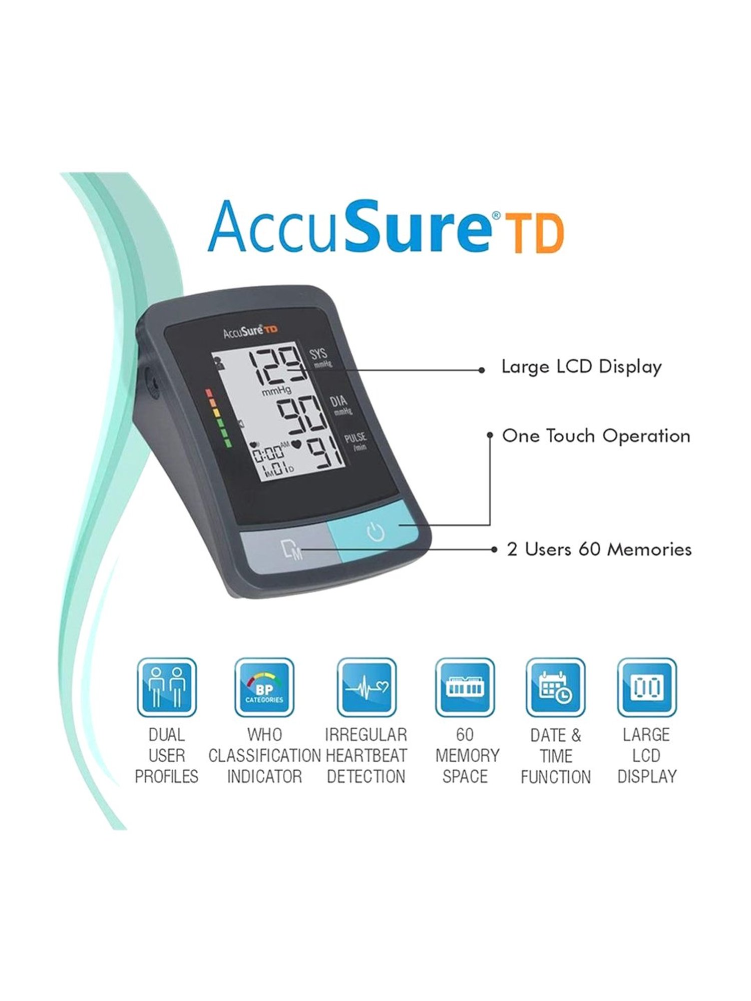 AccuSure TD Blood Pressure Monitor (Black)