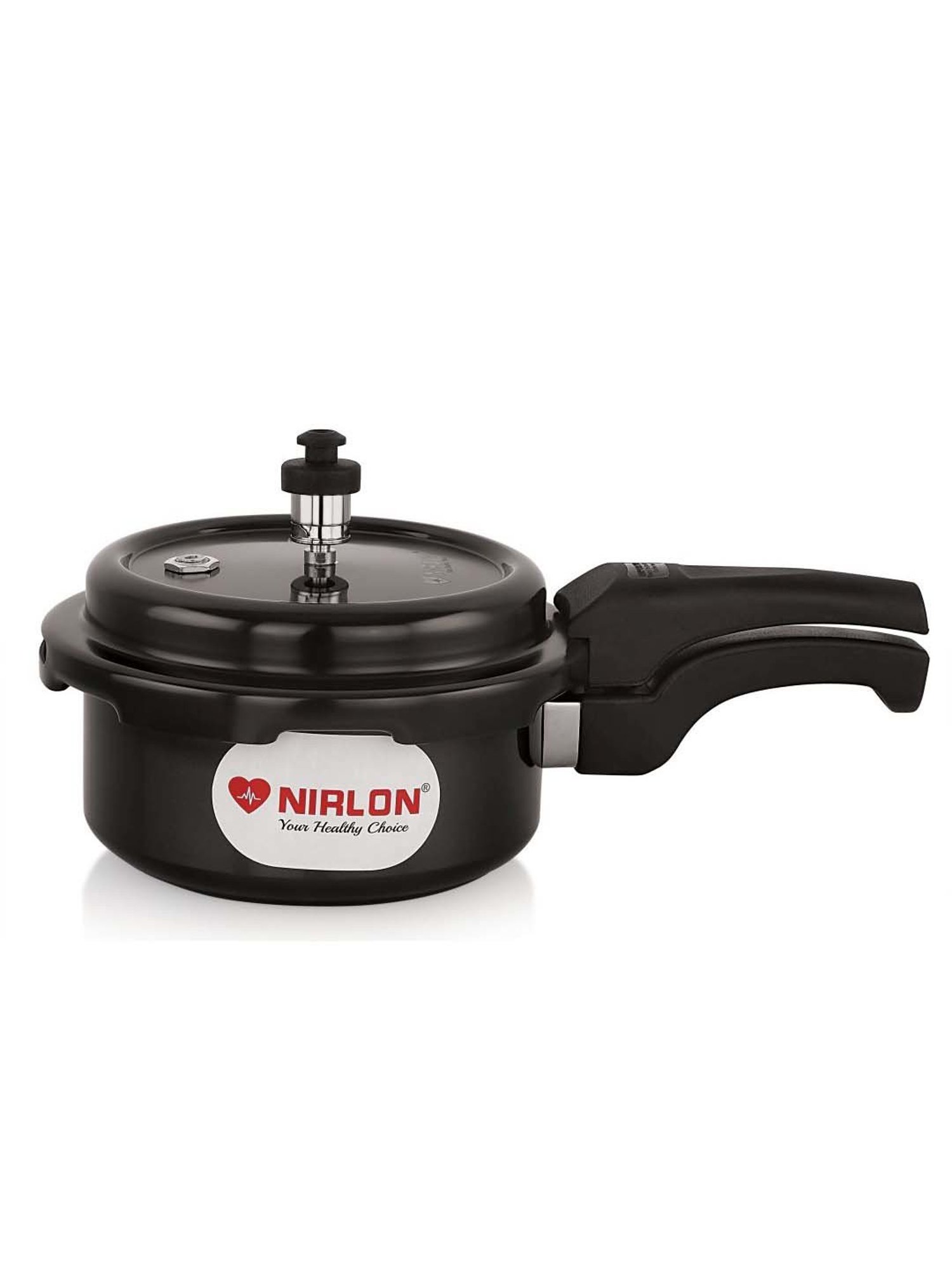Nirlon Black Hard Anodised Induction & Gas Outer Lid Pressure Cooker (2 L)