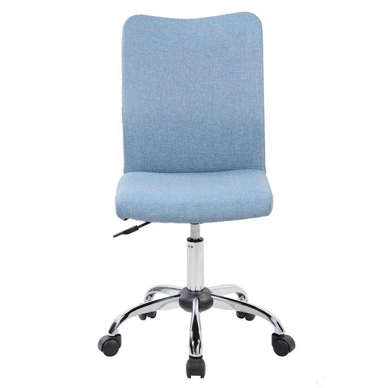 Techni Mobili Modern Office Chair with Height Adjustment, Technical Executive Task Chair with Non Marking Caster Wheels, Blue Jean