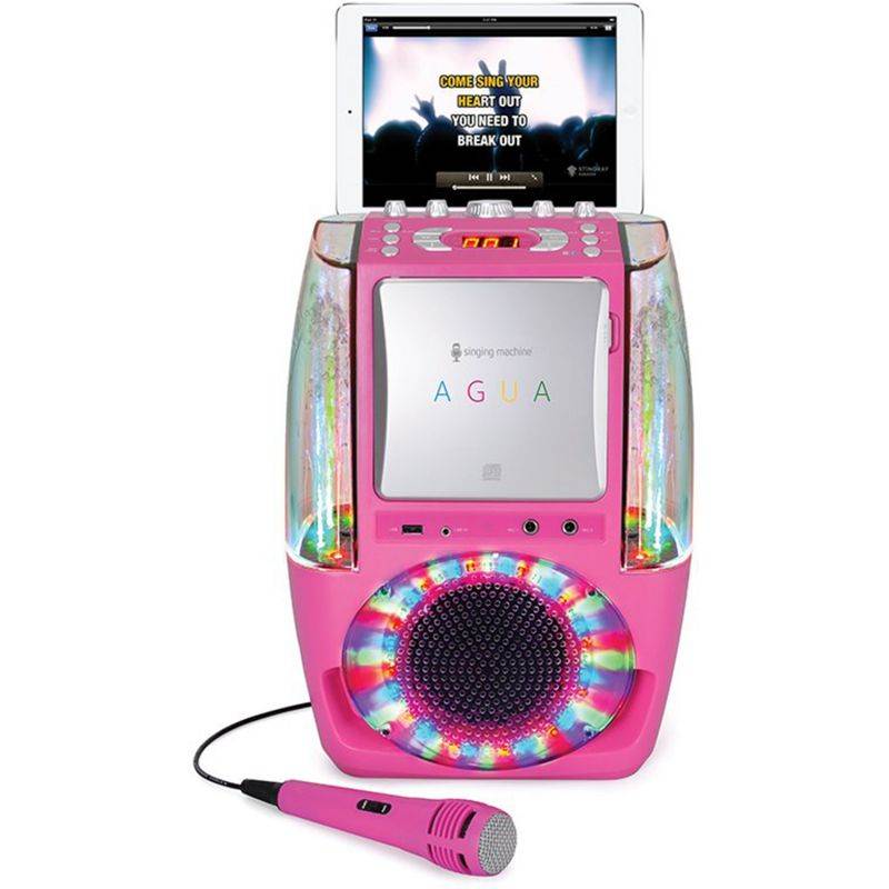 Singing Machine SML605 Karaoke System, LED Disco Lights No Dancing Water. Pink