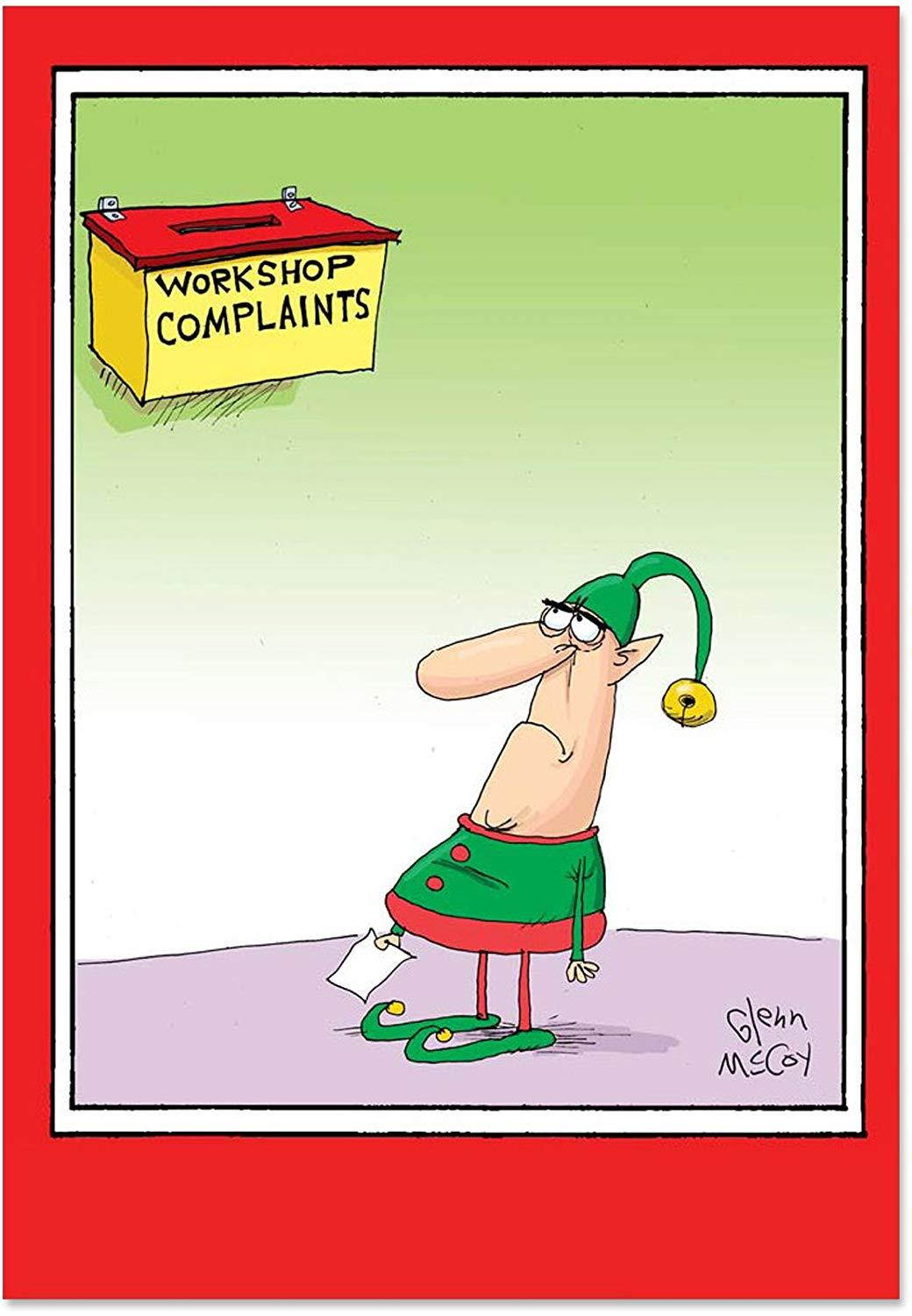 B5719 Box Set of 12 Box of Workshop complaints Christmas Humorous Christmas Card; with Envelopes
