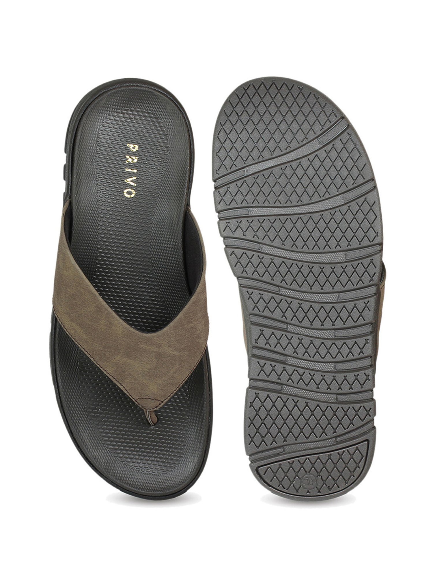 Privo by Inc.5 Men's Folded Brown Thong Sandals