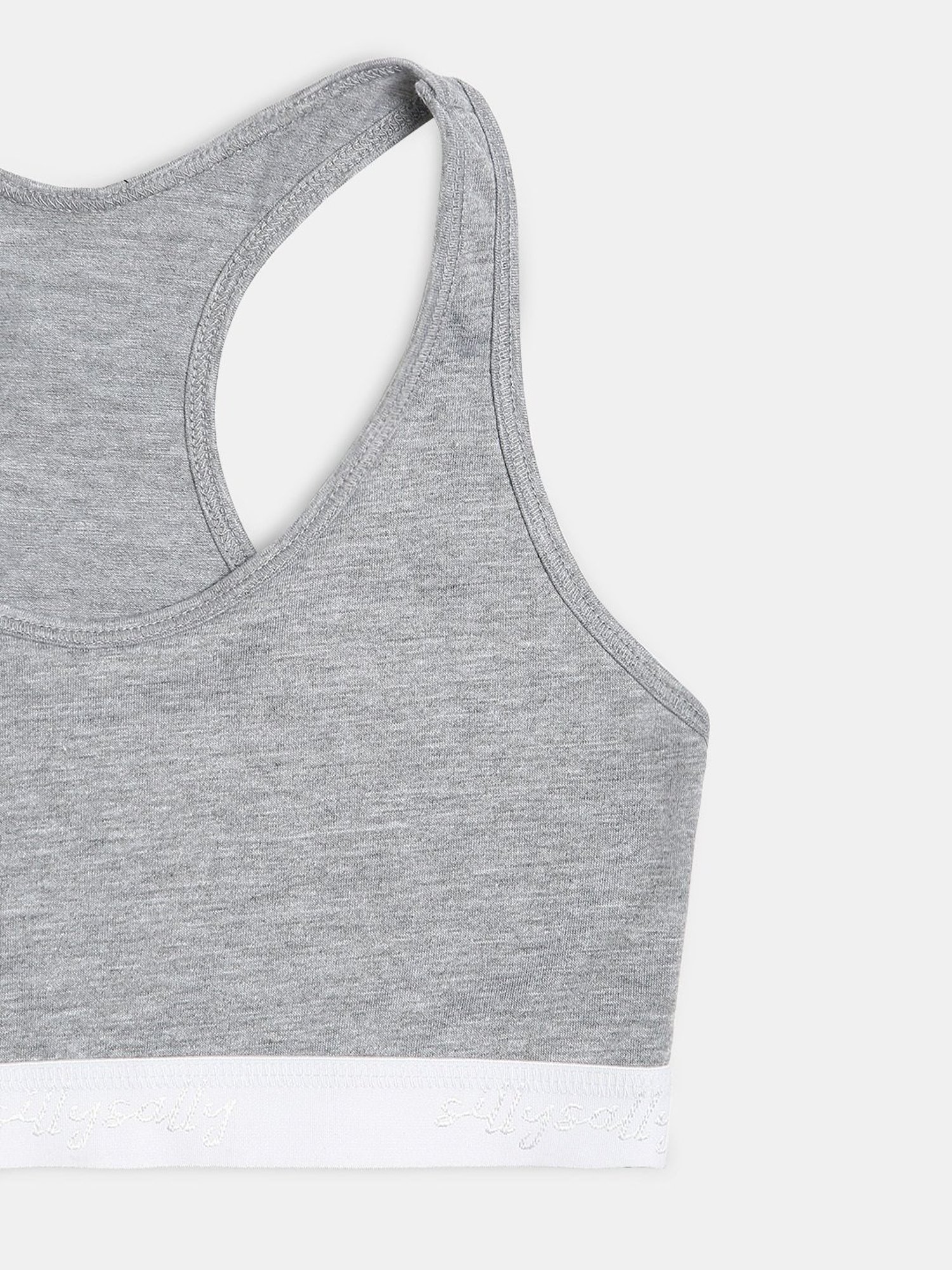 Sillysally Kids Solid Grey Bra (Pack Of 3)
