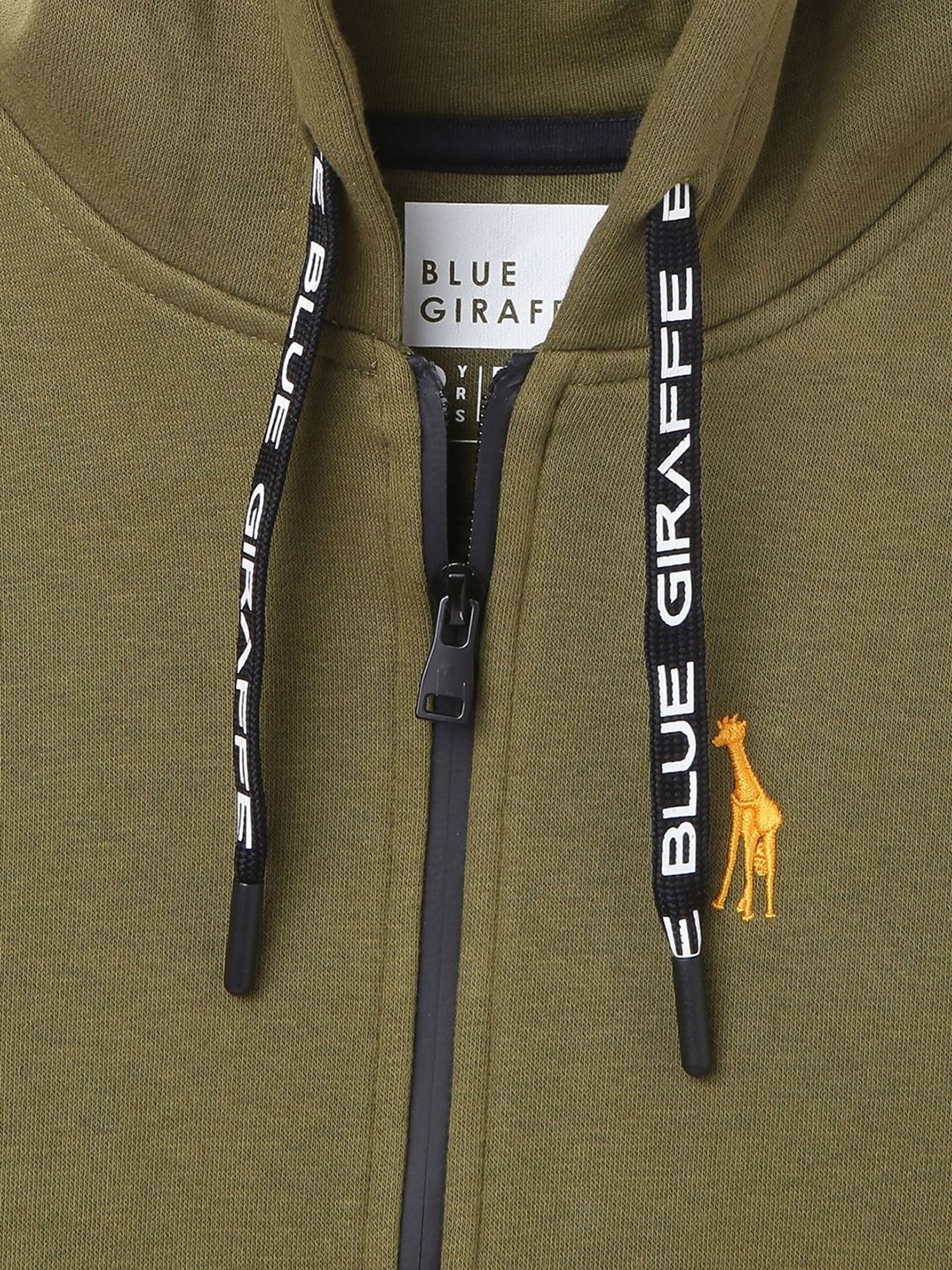 Blue Giraffe Kids Olive Green Logo Full Sleeves Sweatshirt