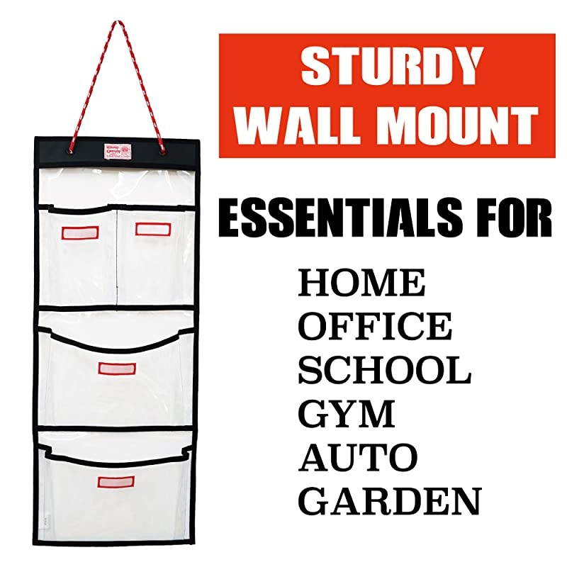 Enough Entryway Door Hanging Organizer School Locker Organizer Mail Holder Wall Mount with Small Pockets Closet Cabinet Organizer Storage for Home Office Gym Key Accessories Mask Sanitizer Clear