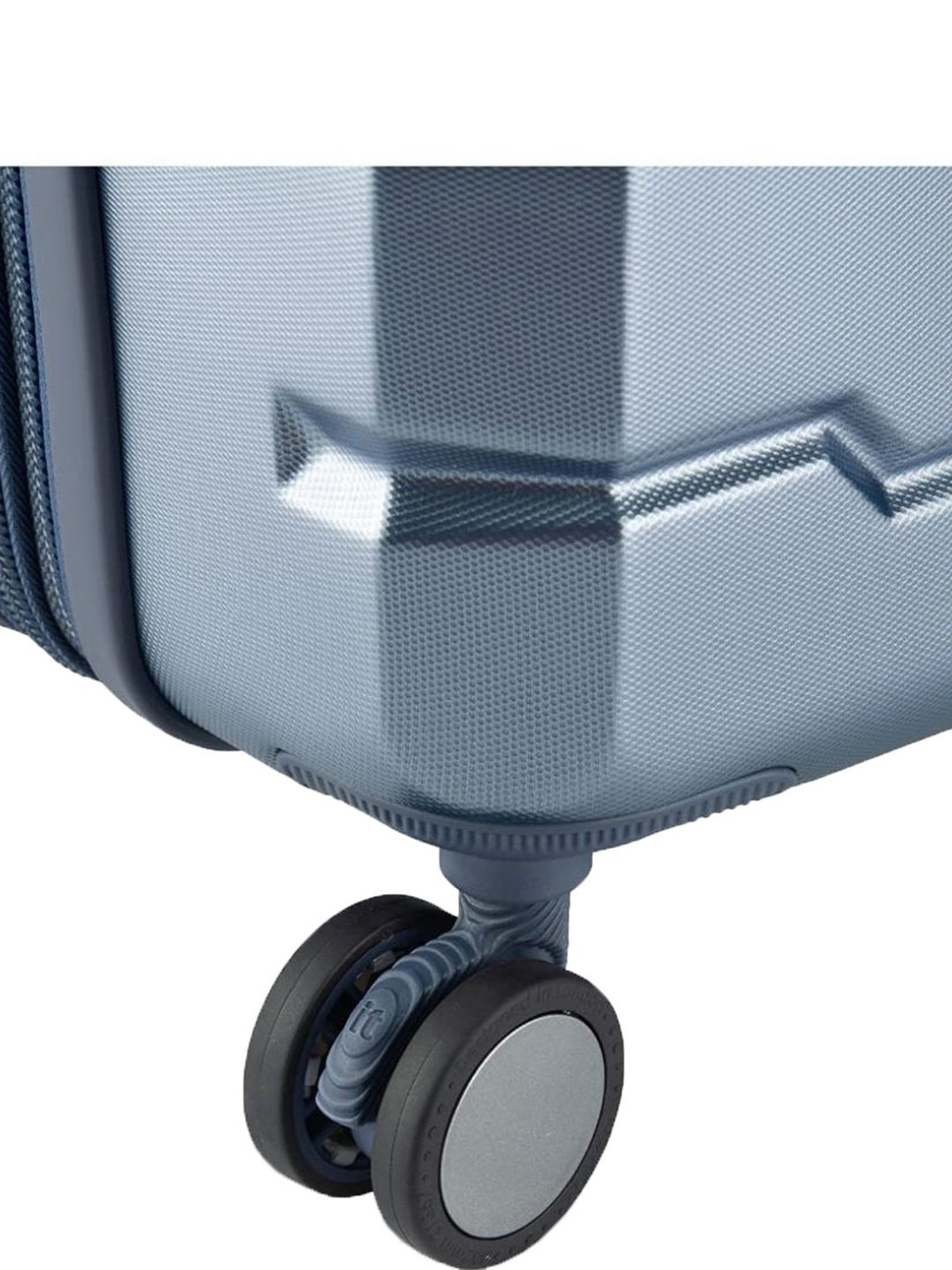 It luggage Prosperous Blue Textured Medium Hard Cabin Trolley