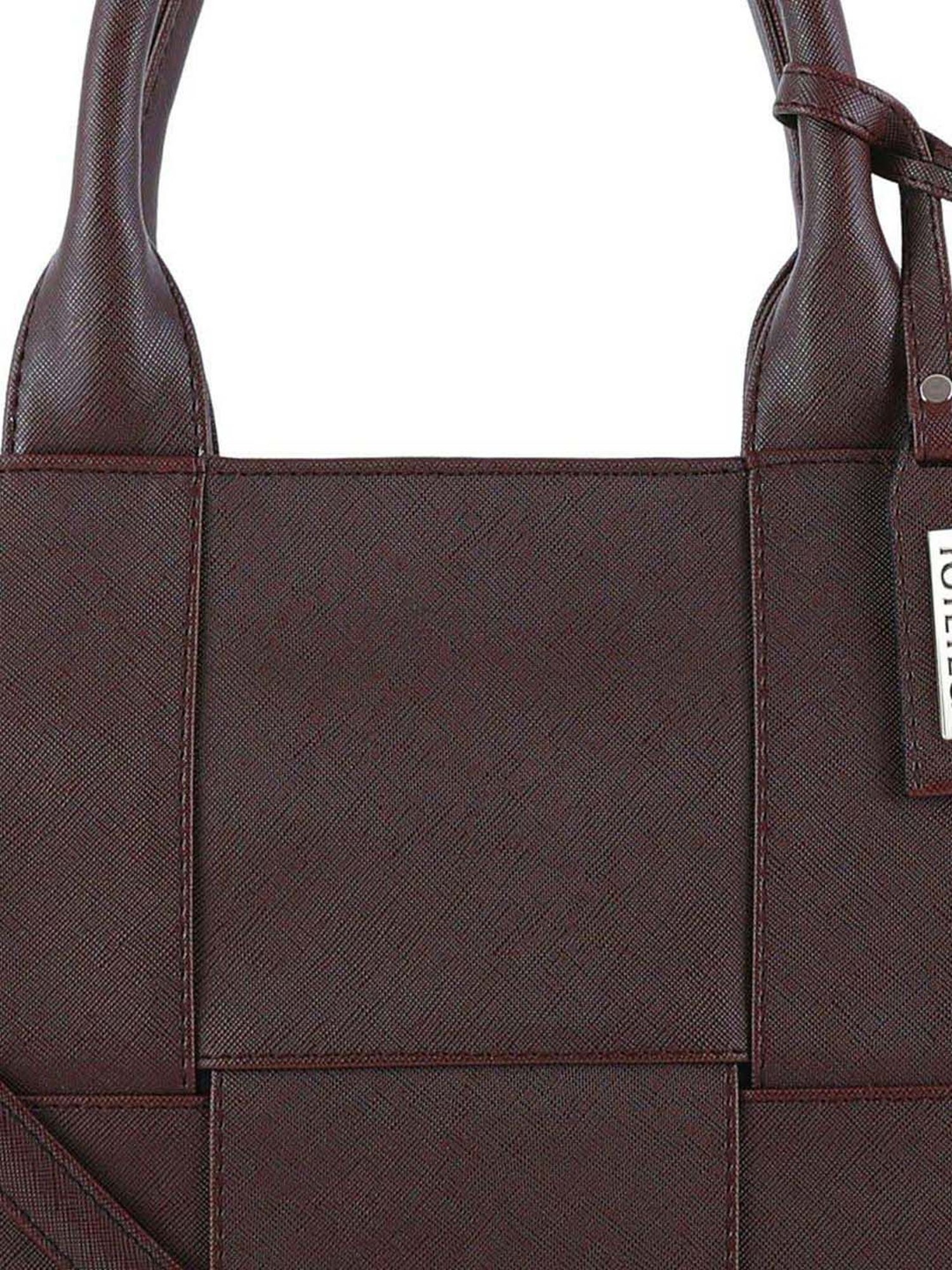 Toteteca Brown Textured Medium Tote Handbag