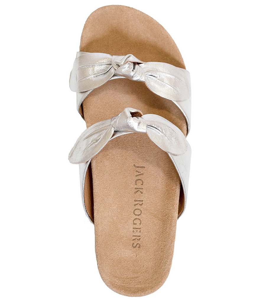 Jack Rogers Rose Double Knot Comfort Leather Lug Sole Sandals