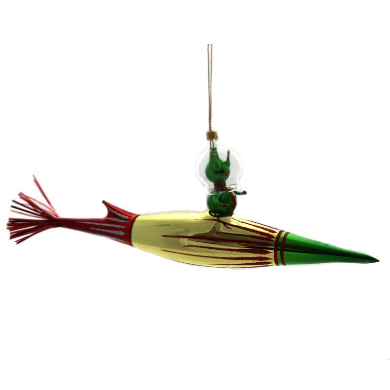 Italian Ornaments 3.75" Martian Holiday Spaceship Holiday  -  Tree Ornaments