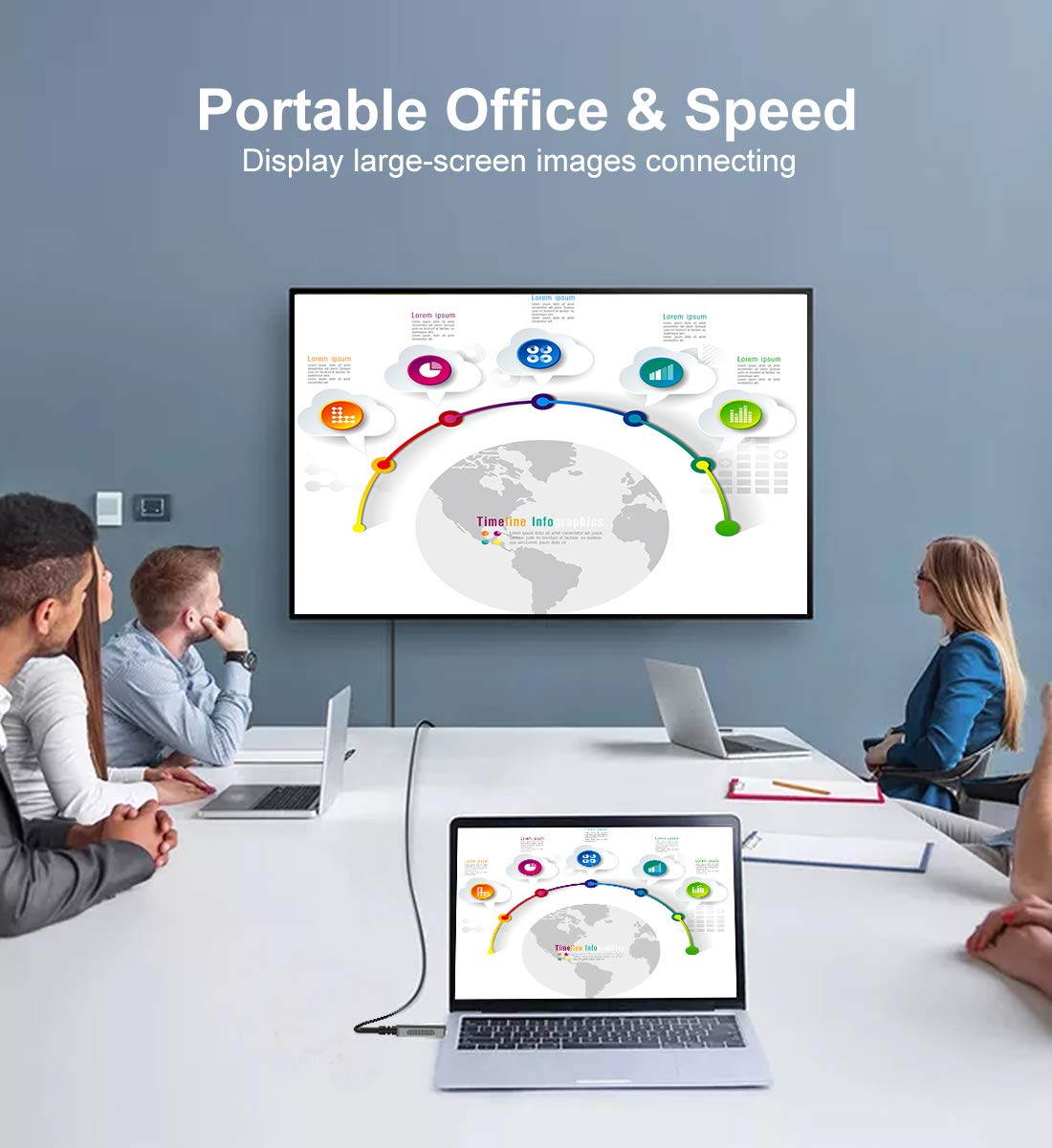 USB 3.1 Type C to HDMI Fiber Optic Cable, 33ft/10M 18Gbps Ultra Speed Video Projection Cord, 4K@60hz, HDCP, 3D, Compatible with All Laptop Phones and Tablets with Type C & Thunderbolt 3 Interface