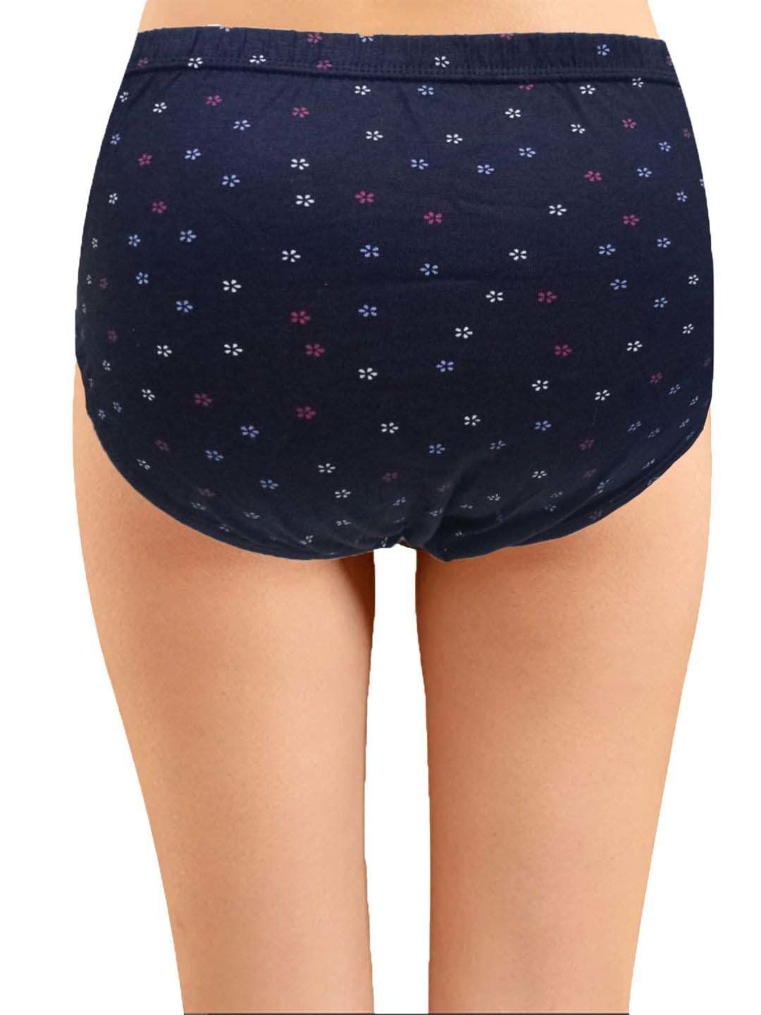 IN CARE Pink & Navy Cotton Printed Hipster Panties - Pack Of 3