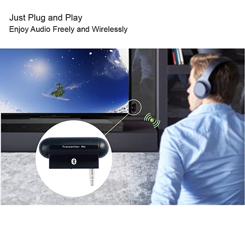 TxPro Bluetooth Wireless Multilink Stereo Audio Transmitter A2DP with 35 mm Audio Plug for iPod iPad Zune Zen Sansa Mp3 Players PSP Nintendo 3D TV Car Stereo Home Stereo