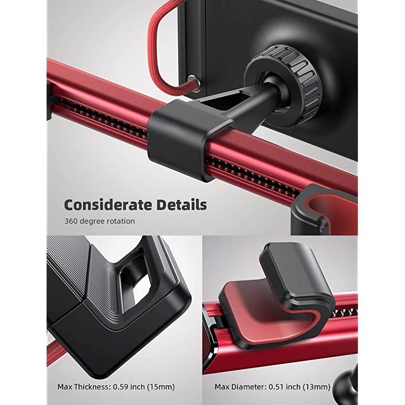 Headrest Tablet Holder Car Tablet Mount  Headrest Stand Cradle Compatible with Devices Such as iPad Pro Air Mini Galaxy Tabs Other 47 129 Cell Phones and Tablets Red