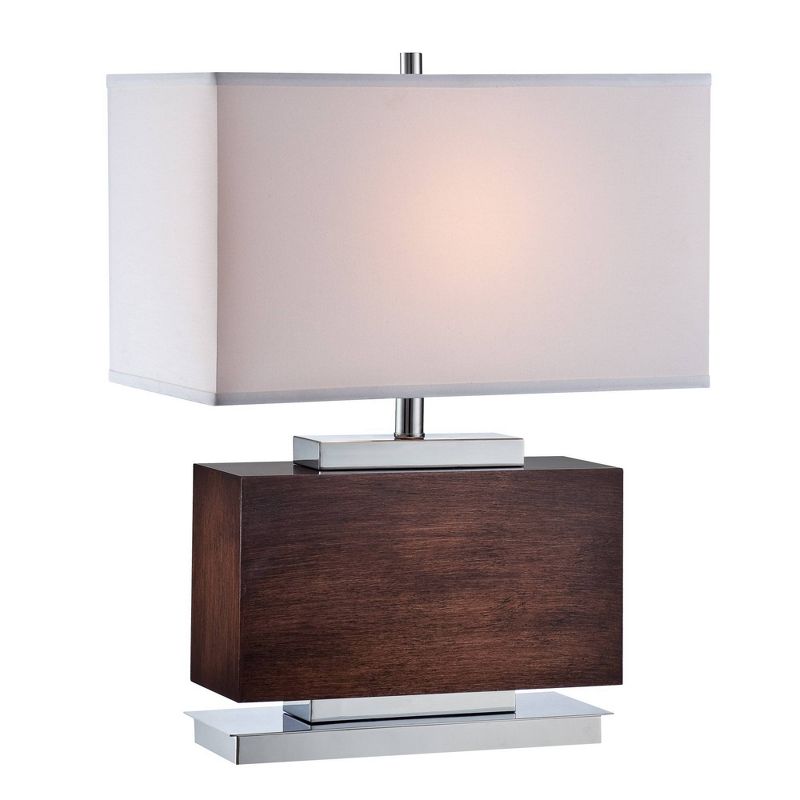 Firmino 1 Light Table Lamp Walnut/ Chrome (Includes CFL Light Bulb) - Lite Source