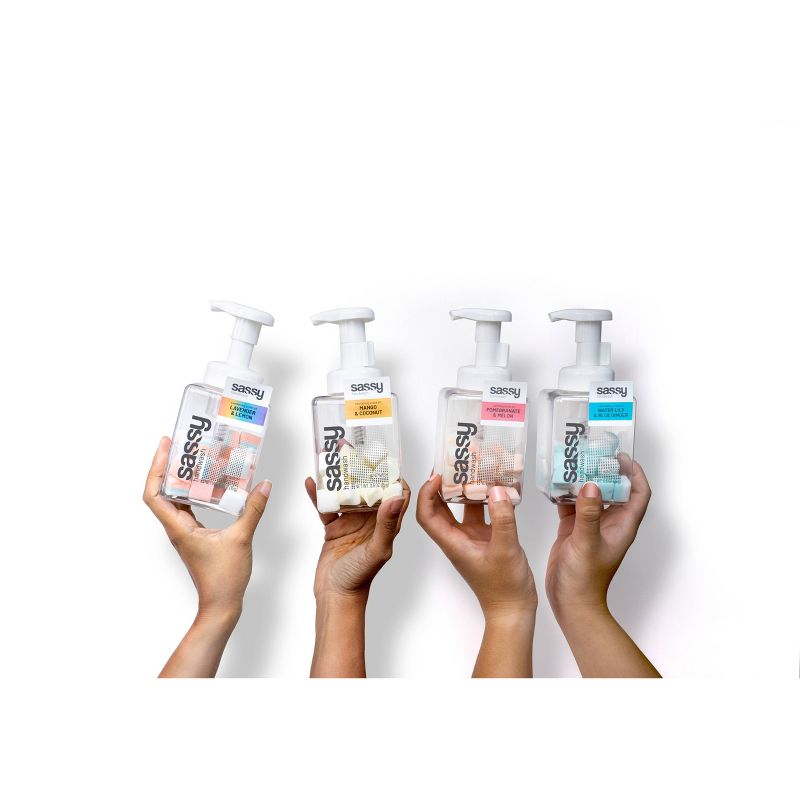 SASSY Refillable Foaming Handwash - Refreshing Scent of Water Lily & Blue Ginger - 0.5oz