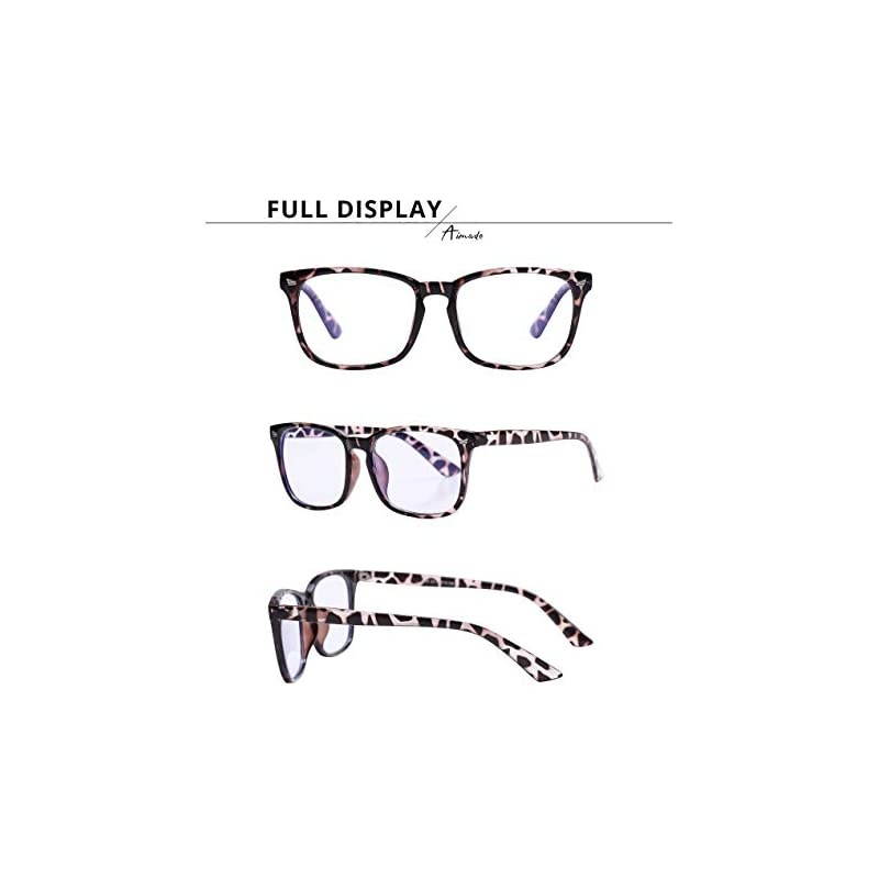 Blue Light Blocking Glasses Blue Filter Computer Glasses (Anti Eye Eyestrain) Gaming Glasses for Women Man (Leopard/White/Pink)