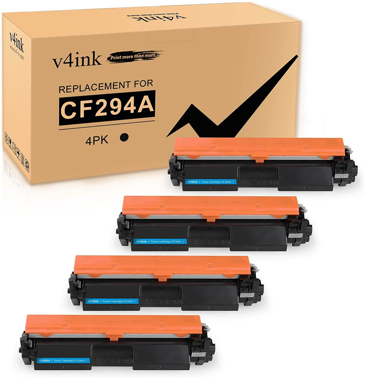 V4INK CF294A 94A Compatible Toner Cartridge Replacement for HP 94A 94X CF294A Toner Cartridge Black Ink for HP Laserjet Pro M118dw Pro MFP M148dw M148fdw M149fdw M118 M148 Printer 4 Packs