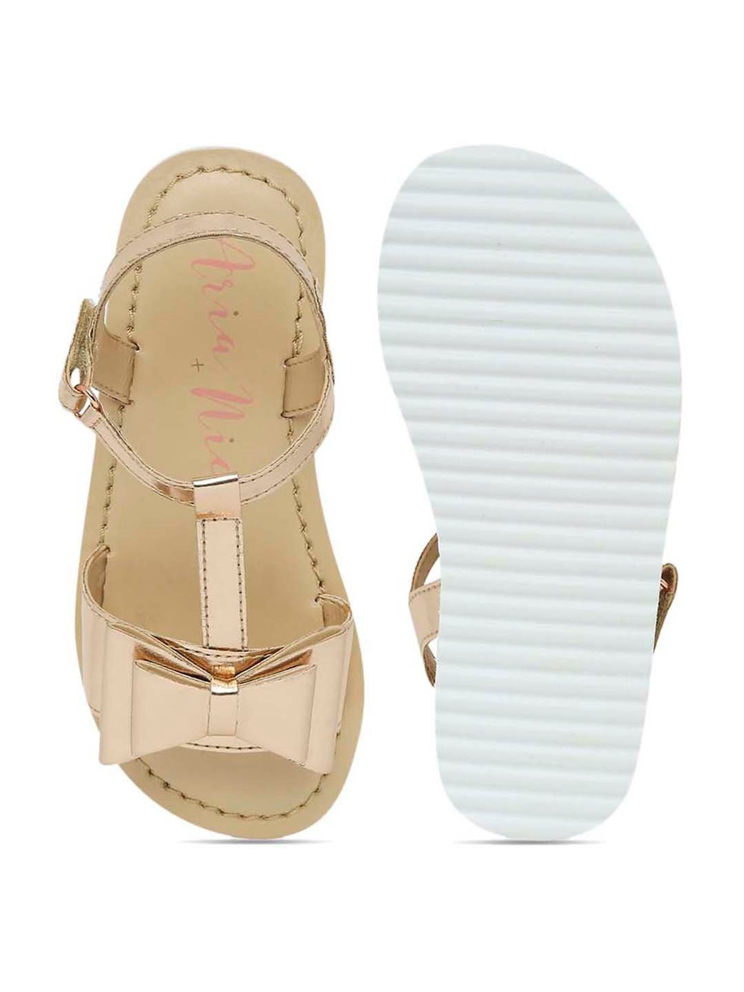 Aria Nica Kids Rose Gold Ankle Strap Sandals