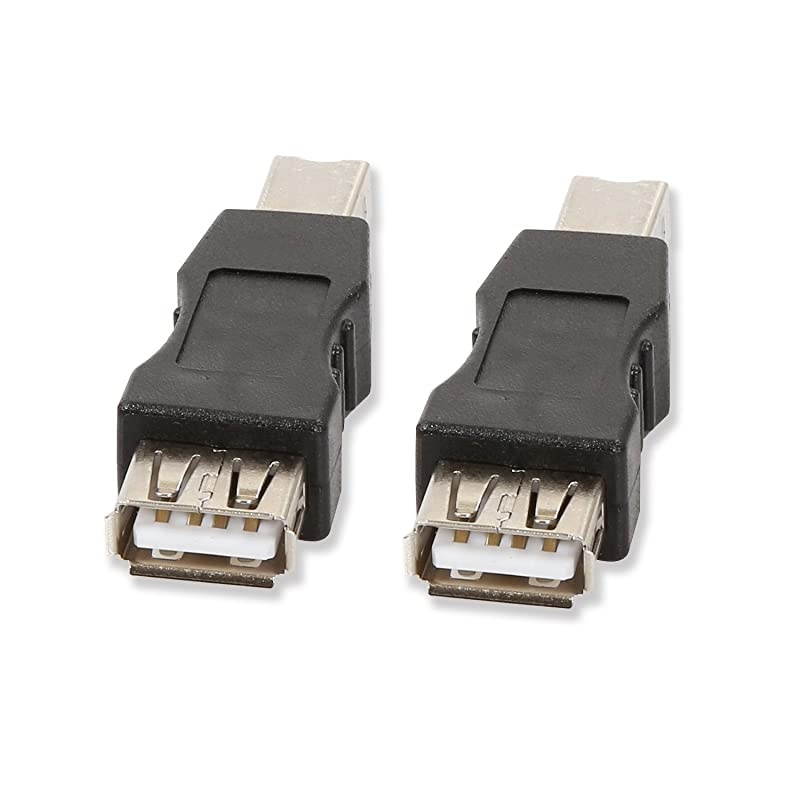 2 Pack USB 2.0 A Female to USB B Print Male Adapter Converter