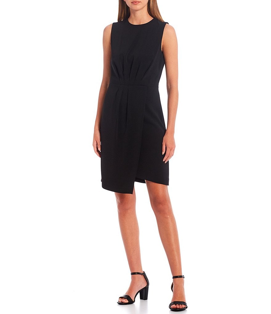 Jkara Petite Size 3/4 Sleeve Lined Illusion Crew Neck Beaded Gown