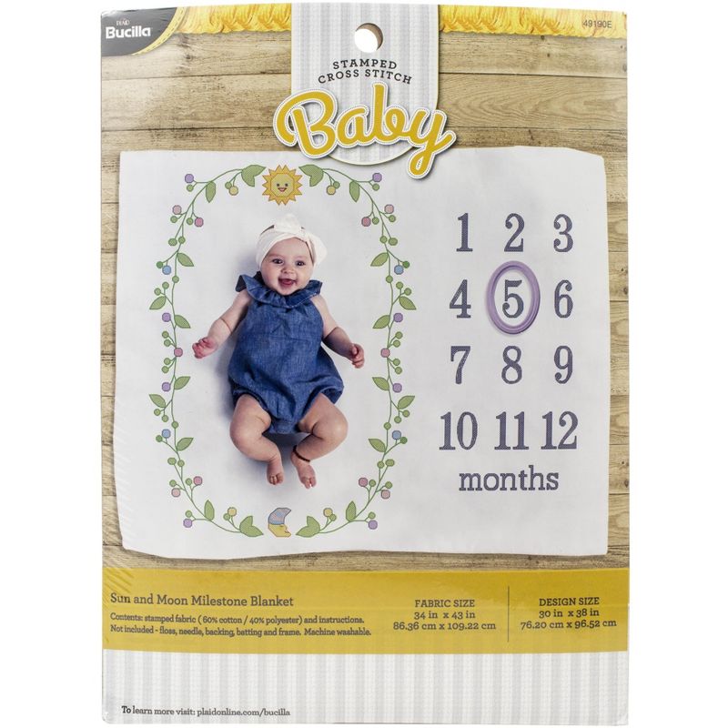 Bucilla Stamped Cross Stitch Kit 34"X42"-Sun & Moon