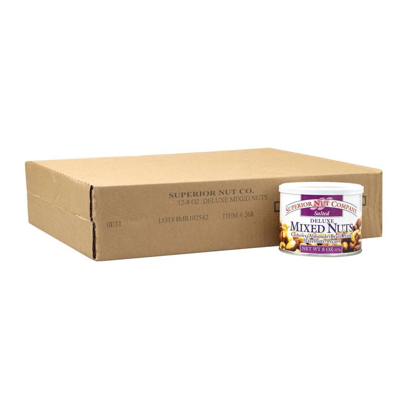 Superior Nut Deluxe Salted Mixed Nuts w/ No Peanuts 9oz - 12 ct