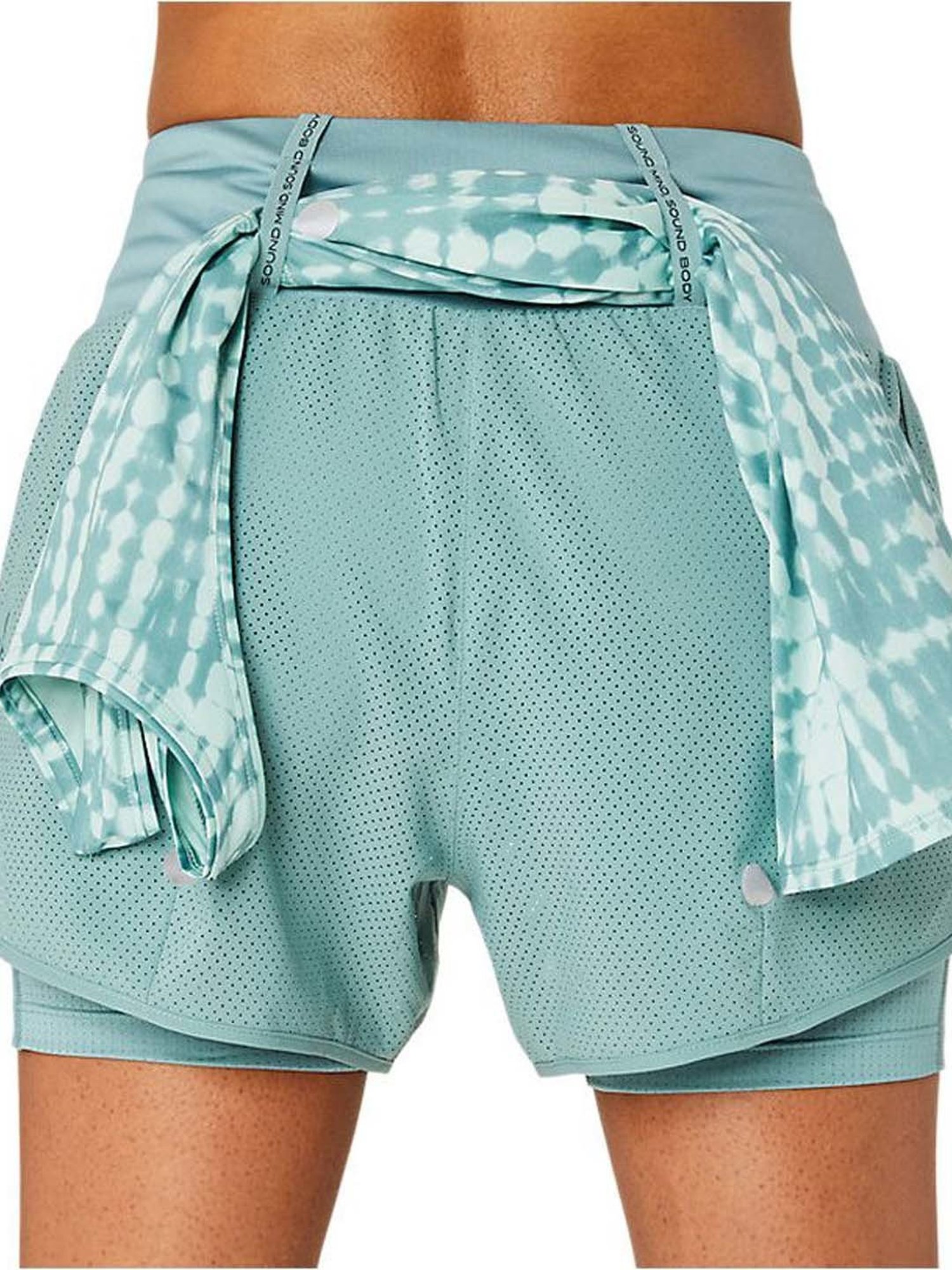 Asics Blue Mid Rise Sports Shorts