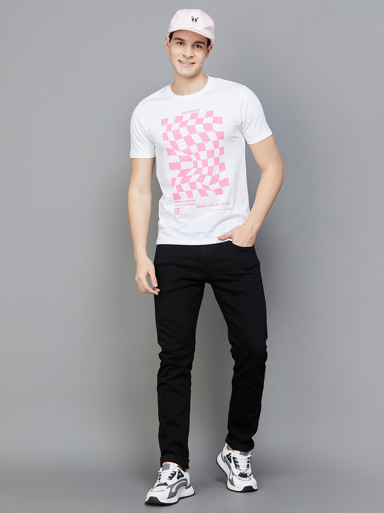 BOSSINI White Regular Fit Printed Crew T-Shirt