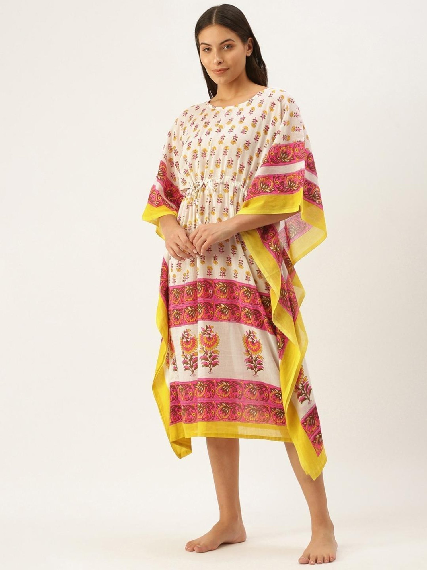 Clt.s Cream Printed Kaftan