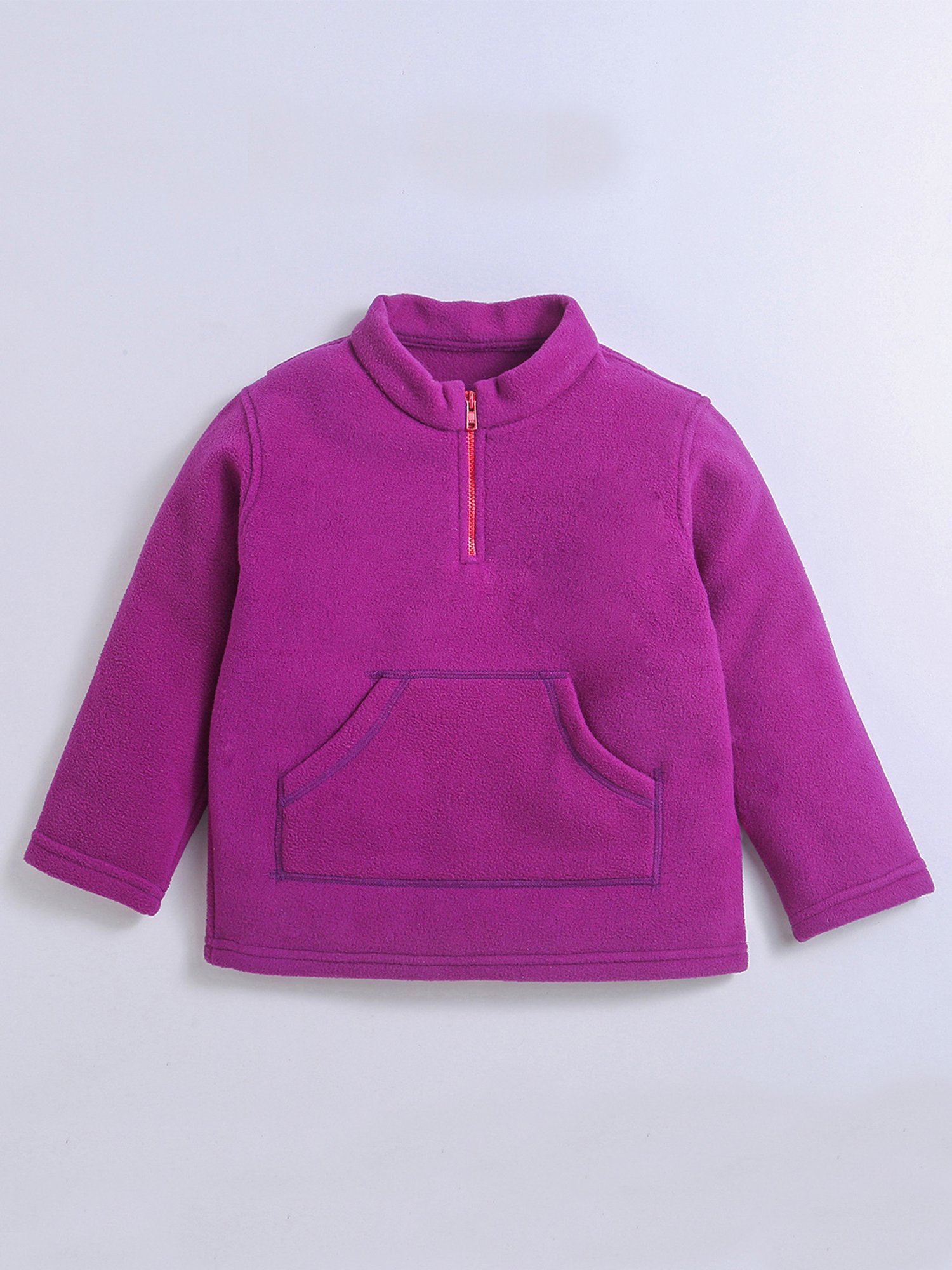 Nino Bambino Kids Purple Solid Full Sleeves Sweatshirt
