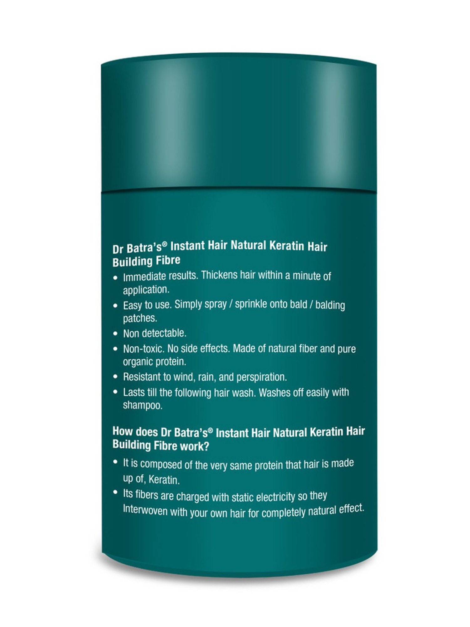 Dr. Batra's Instant Hair Natural Keratin Hair Building Fibre Dark Brown - 12 gm