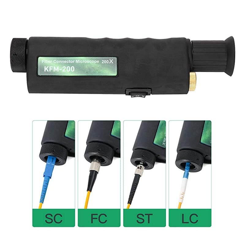 CL Fiber Optical Microscope Mini Handheld Optical Fiber Inspection Microscope with LED Light and 125mm 25mm Adapter