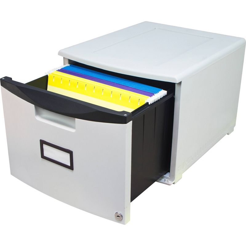 Storex Stackable Filing Drawer with Lock Legal/Letter Size - White