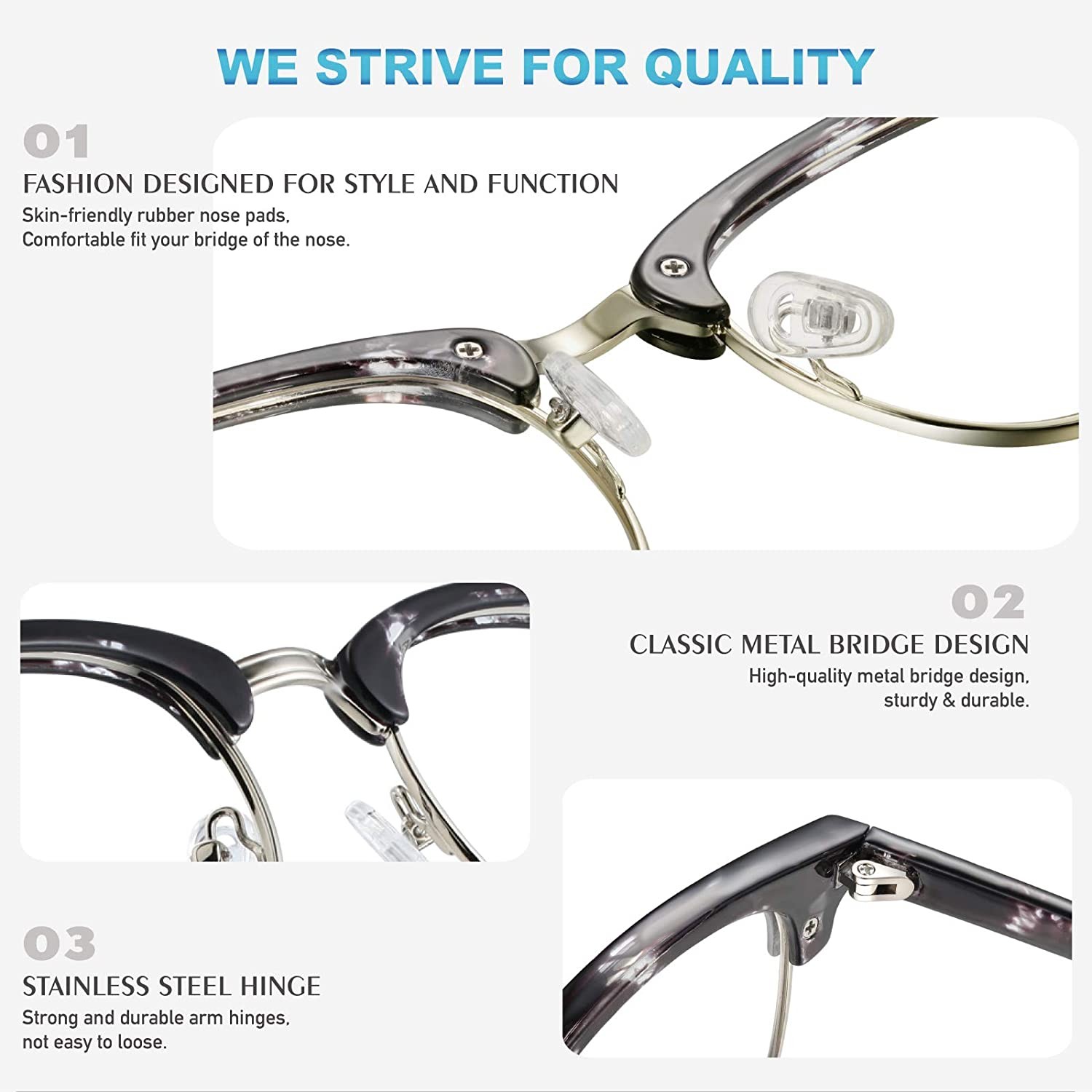 Blue Light Glasses Men Women,Blue Light Blocking Glasses for Computer Gaming/TV/Phones Anti Eye Strain,Semi Rimless Anti Blue Light Blocker Eyewear(C4-Tortoiseshell)