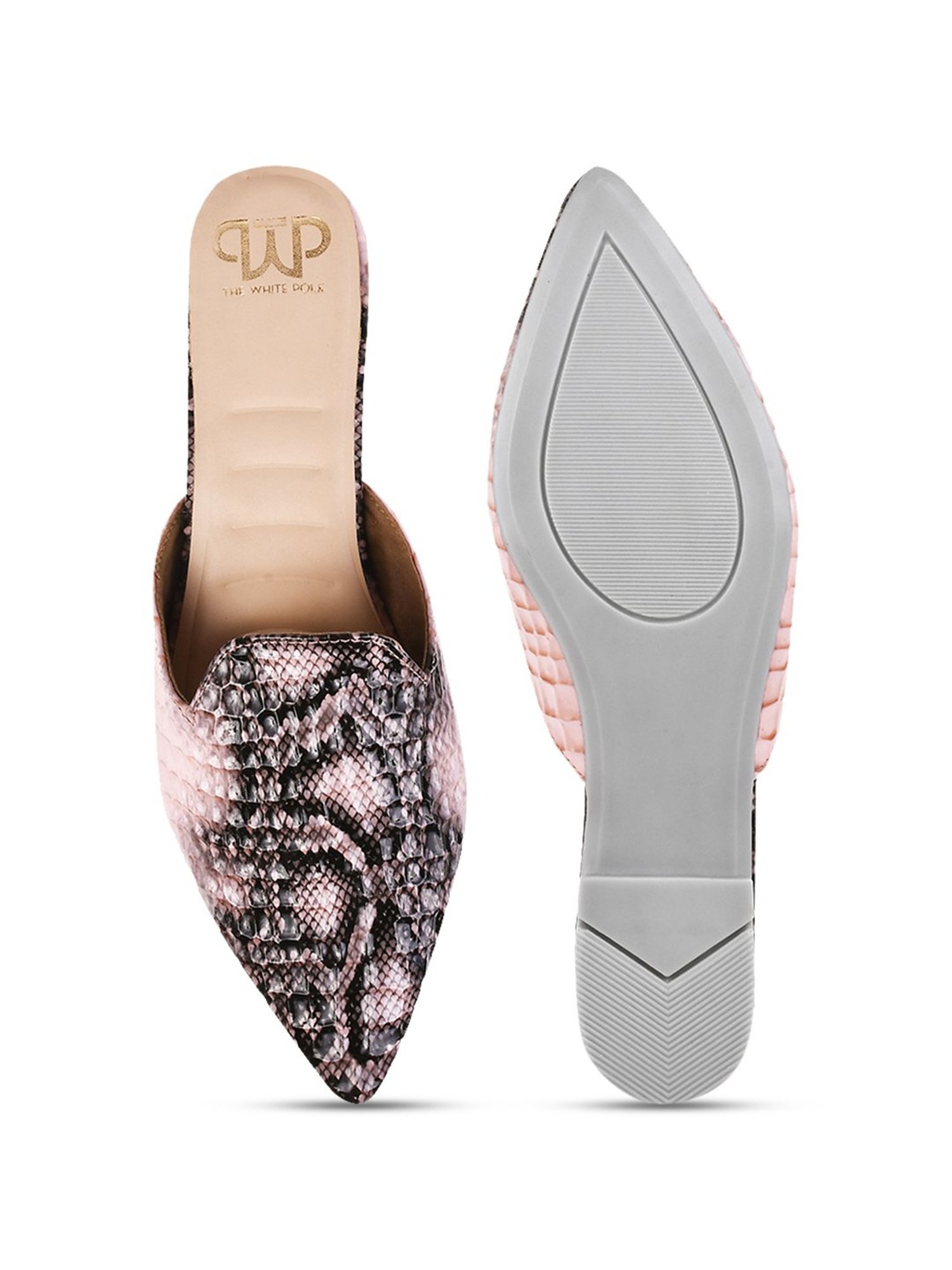 The White Pole Women's Pink Mule Shoes