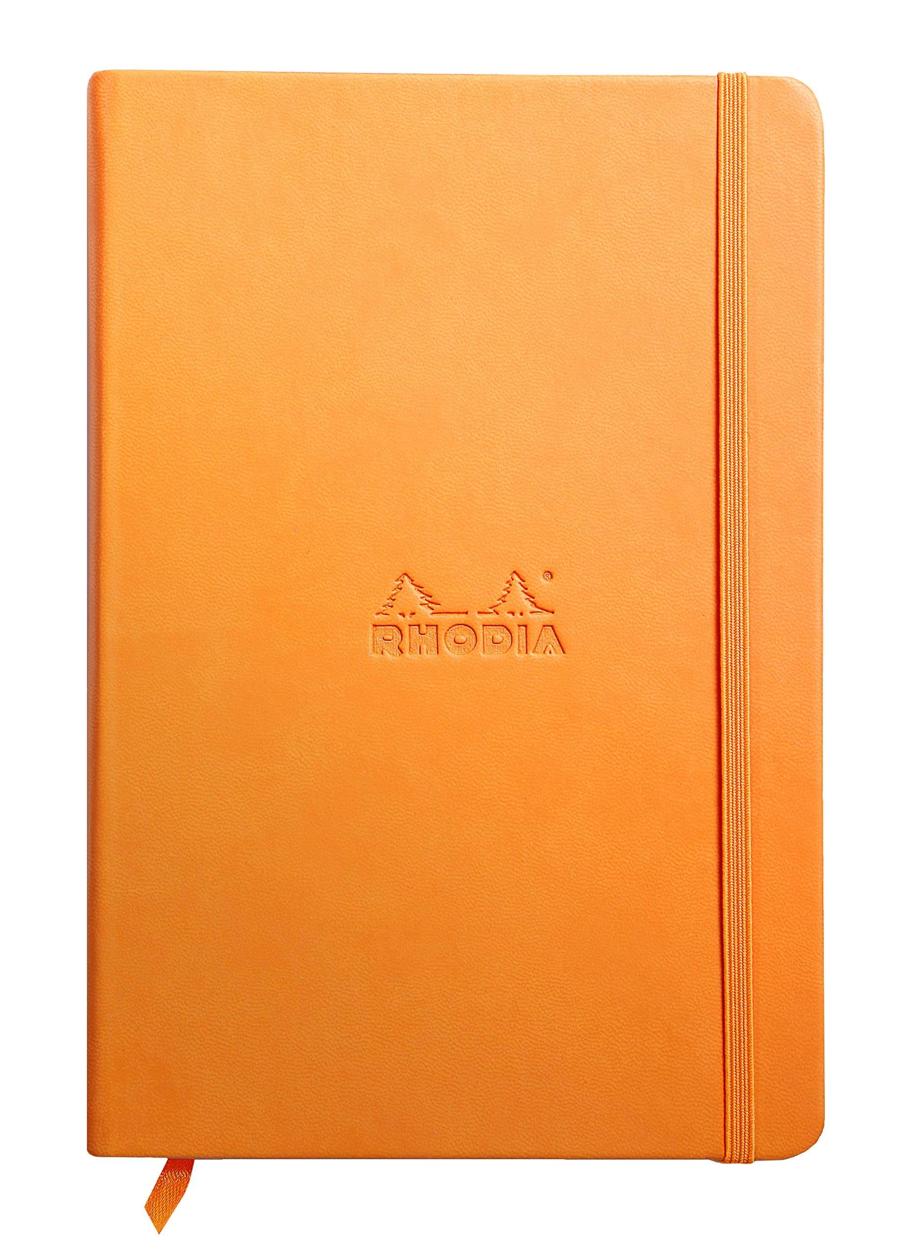 Rhodia Rhodiarama A5 Webnotebook, 5.5 in x 8.25, Lined - Orange (118755)