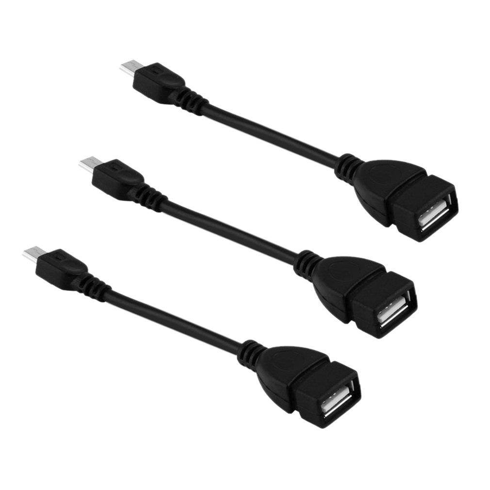 3pcs USB 2.0 A Female to Micro B Male Converter OTG Adapter Cable