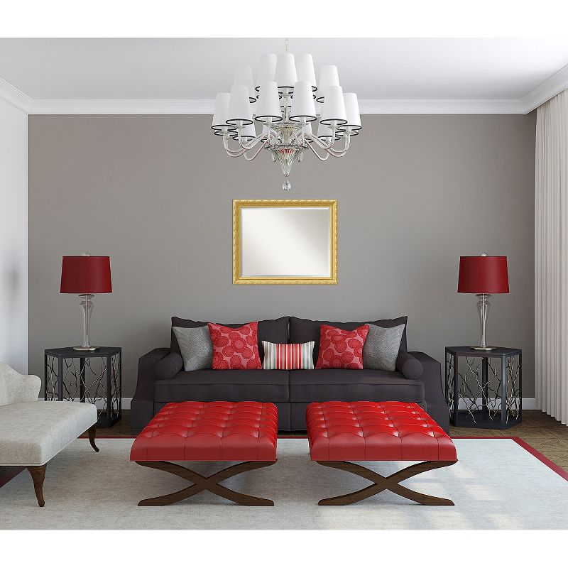 32" x 26" Versailles Wood Framed Wall Mirror Gold - Amanti Art